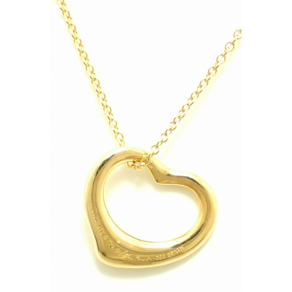 Tiffany Open Heart Yellow Gold Pendant Necklace